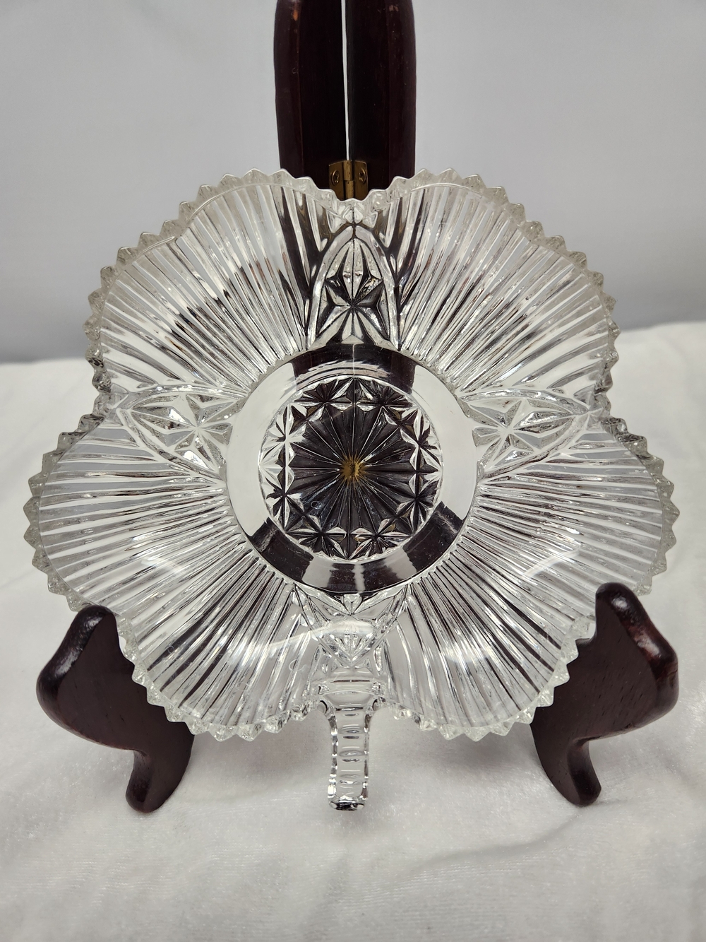 Vintage-Style Clear Pressed Glass Decorative Dish